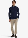 McGregor Half Zip Pullover Merino Wool Structure Navy Model / Voorkant