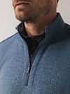 State Of Art Half Zip Pullover Wool Blend Melange Blue Model / Detail