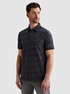 PME Legend Polo Shirt Piqué Print Navy Model / Voorkant