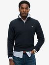 Superdry Half Zip Pullover Heavy Navy Model / Voorkant