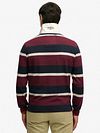 Superdry Rugby Polo Double Emblem Stripe Port Navy Model / Achterkant