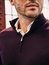 Suitable Merino Half Zip Trui Bordeaux Model / Sfeerbeeld