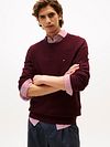 Sweter Tommy Hilfiger o fakturowanej strukturze w kolorze bordowym Model / Voorkant