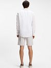 BOSS Chemise Relegant De Lin Blanche Model / Achterkant