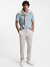 BOSS Passerzip Half Zip Polo Shirt Light Blue Model / Voorkant