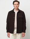 Profuomo Overshirt z moleskinu w kolorze ciemnobrązowym Model / Voorkant