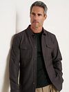 R2 Overshirt Button Herringbone Brown Model / Voorkant