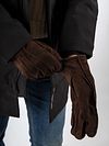 Suitable Suede Gloves Dark Brown Model / Detail