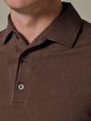 Profuomo Longsleeve Polo Shirt Luxury Basic Brown Model / Detail