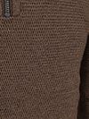 CASAMODA Half-zip Tröja Structure Brun melange