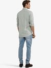 Camicia McGregor in popeline a righe verde Model / Achterkant