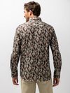 Camicia State of Art in twill con stampa a foglie marrone Model / Achterkant
