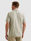 Camisa Vanguard Jacquard Greige de manga corta, gris Model / Achterkant