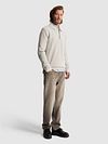 Cast Iron Longsleeve Half-Zip Polo Chenille White Down