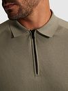 Koszulka polo Cast Iron z długim rękawem i zamkiem half zip w kolorze zielonym Model / Detail