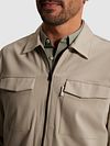 Cast Iron Tech Overshirt Zip Beige Model / Detail