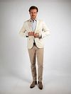 Chemise Suitable Extra Long Sleeves Impression Taupe Model / Voorkant avec Stefan