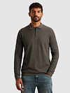 Cast Iron Longsleeve Half-Zip Polo Structure Anthrazit Model / Voorkant