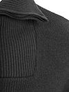 KnowledgeCotton Apparel Pullover Half Zip Pullover Merino Anthracite