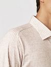 Desoto Chemise Kent Monochrome Rayures Beige Model / Detail