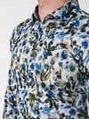 Desoto Hemd Print Bloem Blauw  Model / Detail