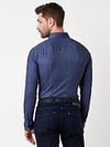 Desoto Overhemd Twill Indigo Model / Achterkant