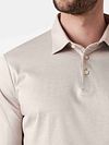 Desoto Longsleeve Poloshirt Essential Beige Model / Detail