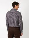 Desoto Shirt Multi Stripe Brown Model / Achterkant