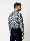 Desoto Shirt Print Floral Blue  Model / Achterkant