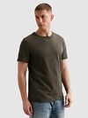 PME Legend T-Shirt Jacquard Stripe Beluga Groen Model / Zijkant