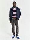Gant Heavy Rugger Shield Poloshirt Streifen Navy Rosa Model / Voorkant