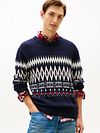 Tommy Hilfiger Fairisle Genser Trykk Marineblå Model / Voorkant