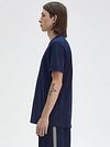 T-Shirt Ringer Tennis Fred Perry Azul Model / Zijkant