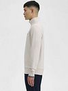 Fred Perry Half Zip Jersey Melange Beige Model / Zijkant