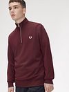 Fred Perry halvzip-trøje Burgundy Model / Voorkant