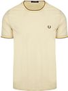 Fred Perry M1588 Twin Tipped T-shirt Beige M1588-Y56 kopen | Suitable