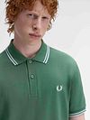 Fred Perry Polo Twin Tipped M3600 Grön Z59 Model / Detail