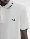 Fred Perry Polo Twin Tipped M3600 Hvid Z52 Model / Detail