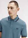 Fred Perry Polo Twin Tipped M3600 Blue Z56 Model / Detail