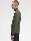 Fred Perry Half Zip Pullover Dunkelgrün Z50 Model / Zijkant