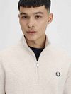 Fred Perry Half Zip Pullover Melange Beige Model / Detail