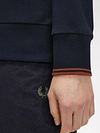 Fred Perry Longsleeve Half Zip Poloshirt Marineblå Model / Detail