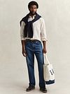 Gant Cotton Linen Camicia Righe Beige Model / Voorkant