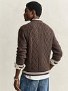 Gant Cárdigan Punto Trenzado Brown Model / Voorkant