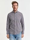 Gant Chemise Casual Twill Carreaux Marron Model / Voorkant