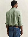 Gant Chemise Coton Lin Vert Model / Achterkant