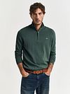 Gant Halfzip-Wollpullover mit Logo Grün Model / Voorkant