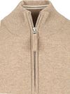 Gant halv lynlås uldtrøje med beige logo Product / Detail