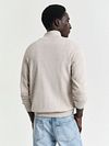 Gant Halvzip Trøje i Lyse Beige Model / Achterkant