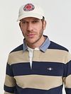 Gant Heavy Rugger Shield Longsleeve Polo Shirt Stripes Navy Beige Model / Detail
